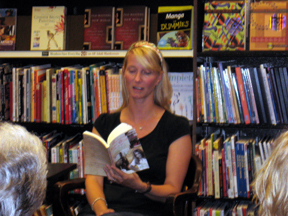 Kristin reading from her new book
